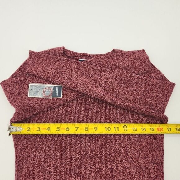 Karen Scott Sweater Womens Size Petite Medium V Neck Merlot Marled Fall Winter - Picture 4 of 6